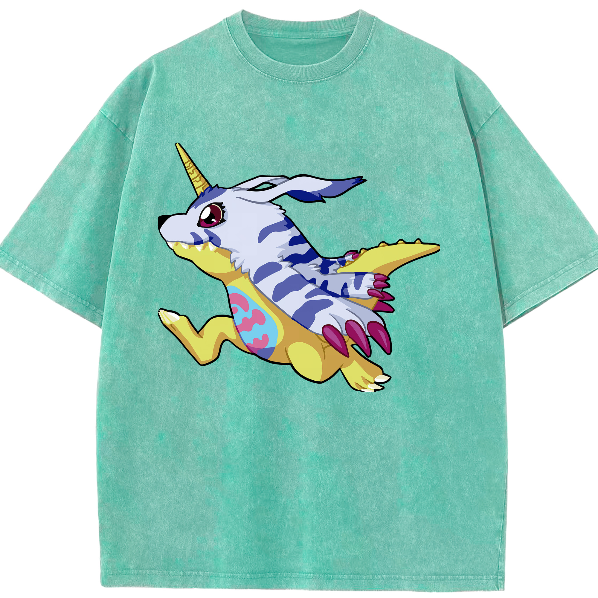 （画像用） Digimon デジタルモンスター/デジモン 綿100% ヴィンテージ風 半袖Tシャツ（フロントプリント）